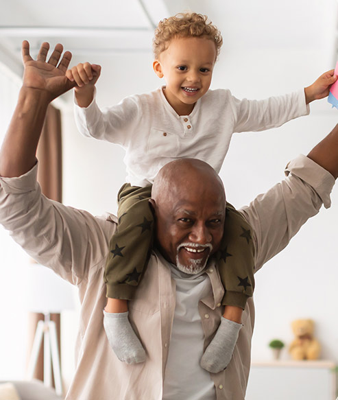 Grandpa with no shoulder pain